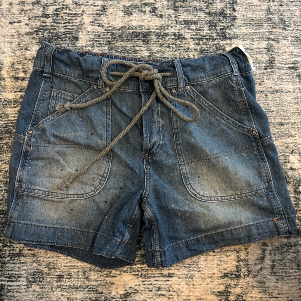 We The Free Blue Denim Shorts